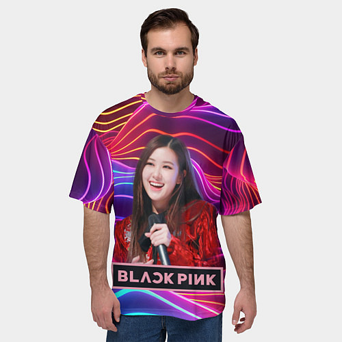 Мужская футболка оверсайз Blackpink Rose / 3D-принт – фото 3