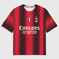 Футболка оверсайз мужская ФК Милан форма 2324 домашняя, цвет: 3D-принт