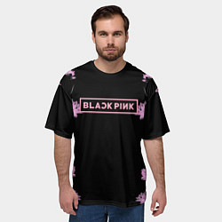 Футболка оверсайз мужская Blackpink - flowers, цвет: 3D-принт — фото 2