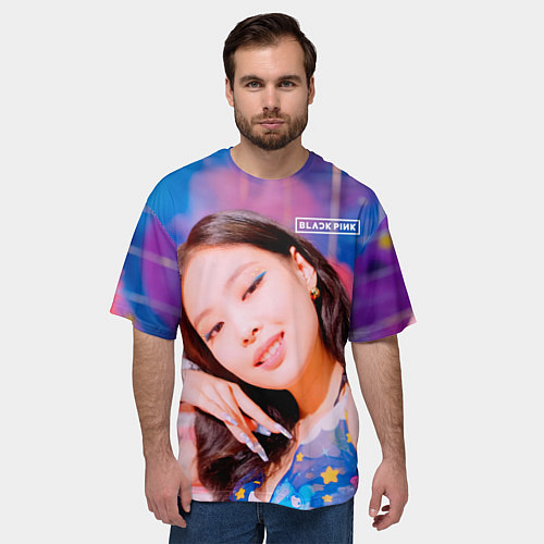 Мужская футболка оверсайз BlackPink Gorgeous Jennie / 3D-принт – фото 3