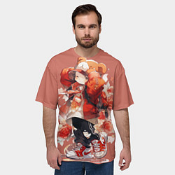 Футболка оверсайз мужская Милая аниме мишка, цвет: 3D-принт — фото 2