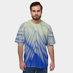Футболка оверсайз мужская Лучи - неоновый синий - Хуф и Ся, цвет: 3D-принт — фото 2