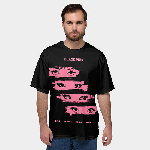 Мужская футболка оверсайз Blackpink Eyes / 3D-принт – фото 3