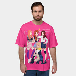 Футболка оверсайз мужская Blackpink anime poster, цвет: 3D-принт — фото 2