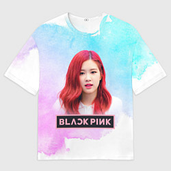 Футболка оверсайз мужская Роза блэкпинк, цвет: 3D-принт