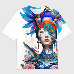 Футболка оверсайз мужская Japanese girl - irezumi - tattoo, цвет: 3D-принт