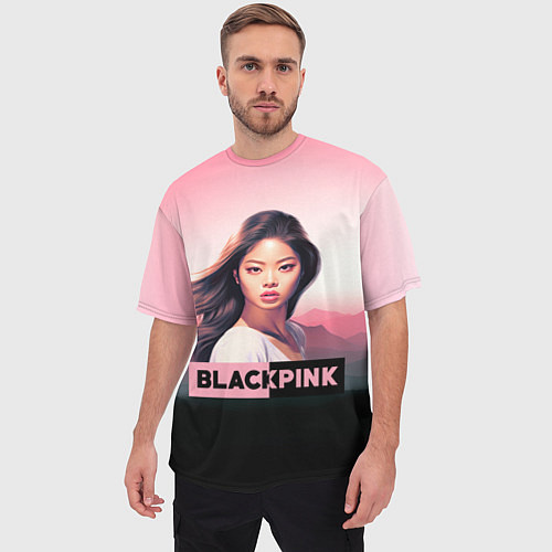 Мужская футболка оверсайз Солистка Blackpink / 3D-принт – фото 3