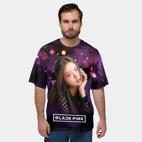 Мужская футболка оверсайз Ким Джису Блэкпинк / 3D-принт – фото 3