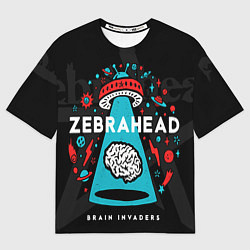 Футболка оверсайз мужская Zebrahead brains invaders, цвет: 3D-принт