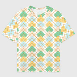 Футболка оверсайз мужская Ромбический узор, цвет: 3D-принт