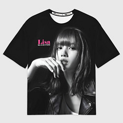 Футболка оверсайз мужская Blackpink Lisa in leather jacket, цвет: 3D-принт