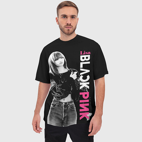 Мужская футболка оверсайз Blackpink Beautiful Lisa / 3D-принт – фото 3