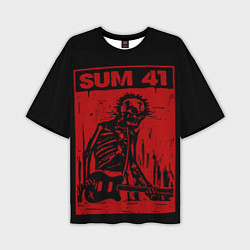 Футболка оверсайз мужская Sum41 - Skeleton, цвет: 3D-принт