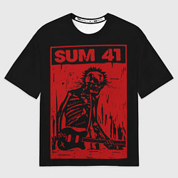 Футболка оверсайз мужская Sum41 - Skeleton, цвет: 3D-принт