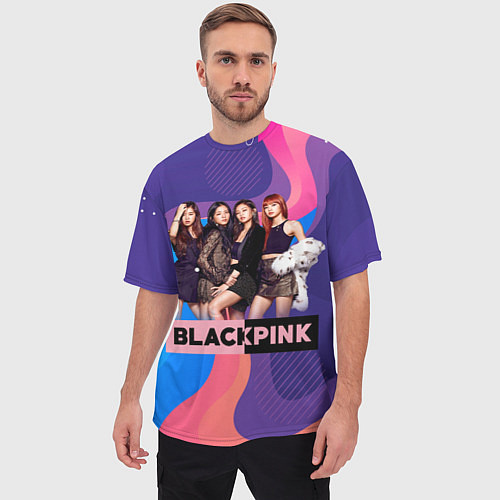 Мужская футболка оверсайз K-pop Blackpink girls / 3D-принт – фото 3
