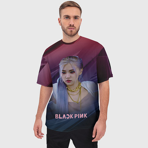 Мужская футболка оверсайз Blackpink Rose / 3D-принт – фото 3