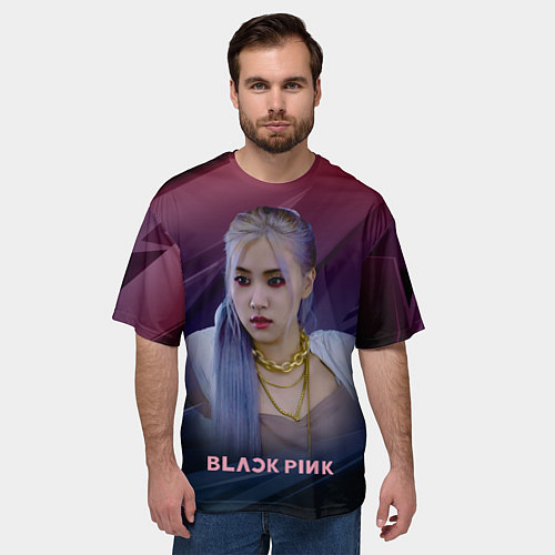 Мужская футболка оверсайз Blackpink Rose / 3D-принт – фото 3