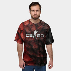Футболка оверсайз мужская CS GO dark texture, цвет: 3D-принт — фото 2