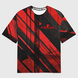Футболка оверсайз мужская CS GO black and red, цвет: 3D-принт