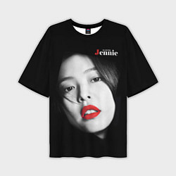 Футболка оверсайз мужская Blackpink Jennie Red lips, цвет: 3D-принт