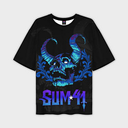 Футболка оверсайз мужская Sum41 horns skull, цвет: 3D-принт