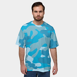 Футболка оверсайз мужская Камуфляж военный синий, цвет: 3D-принт — фото 2