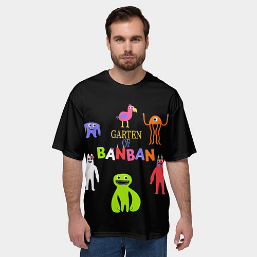Мужская футболка оверсайз Детский сад Банбана персонажи / 3D-принт – фото 3
