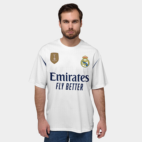 Мужская футболка оверсайз Лука Модрич Реал Мадрид форма 2324 домашняя / 3D-принт – фото 3