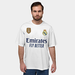 Футболка оверсайз мужская Родриго Реал Мадрид форма 2324 домашняя, цвет: 3D-принт — фото 2