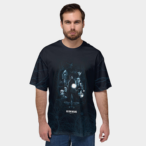 Мужская футболка оверсайз Персонажи Alan Wake / 3D-принт – фото 3