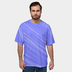 Футболка оверсайз мужская Диагональные полосы сиреневый, цвет: 3D-принт — фото 2
