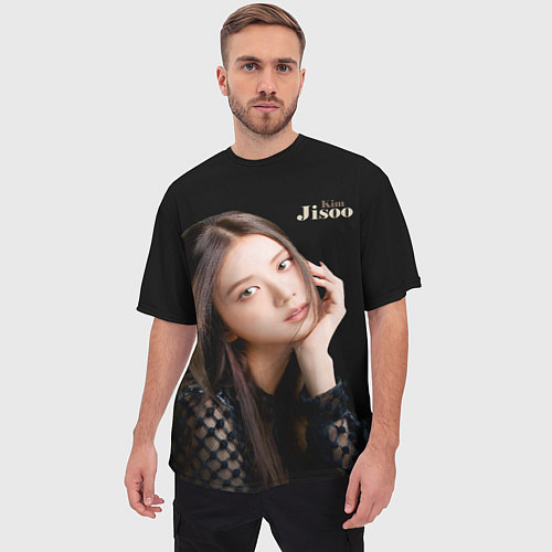 Мужская футболка оверсайз Blackpink Cute Jisoo Kim / 3D-принт – фото 3
