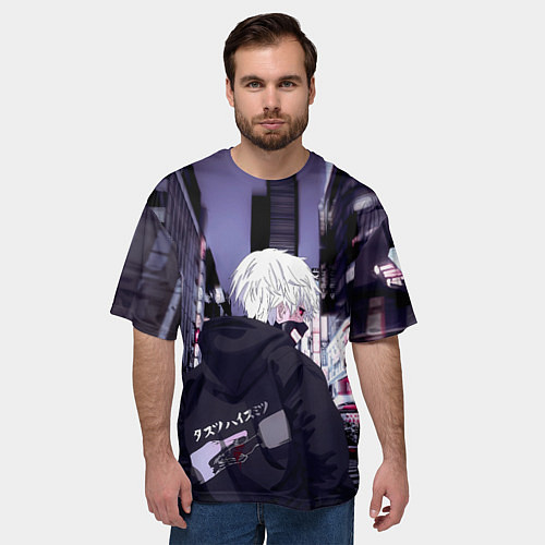 Мужская футболка оверсайз Kaneki Ken / 3D-принт – фото 3