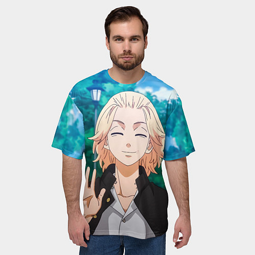 Мужская футболка оверсайз Manjirou Sano / 3D-принт – фото 3