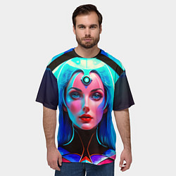 Футболка оверсайз мужская Девушка в криокапсуле, цвет: 3D-принт — фото 2