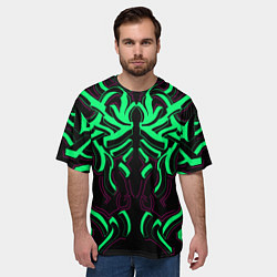 Футболка оверсайз мужская Кибер змей, цвет: 3D-принт — фото 2