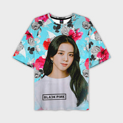 Футболка оверсайз мужская Jennie Kim Blackpink flowers, цвет: 3D-принт