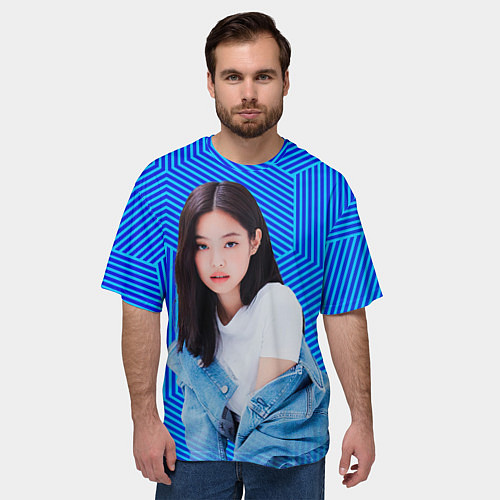 Мужская футболка оверсайз Jennie kpop music / 3D-принт – фото 3