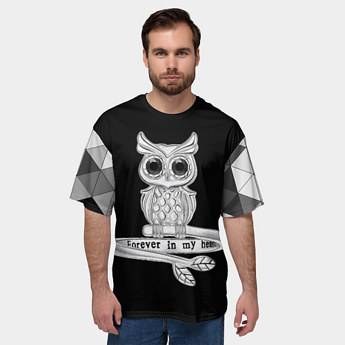 Мужская футболка оверсайз Навсегда в моём сердце / 3D-принт – фото 3