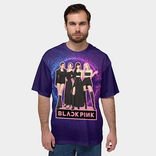 Мужская футболка оверсайз Blackpink девушки с лого / 3D-принт – фото 3