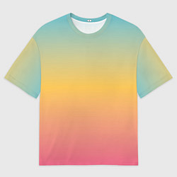 Футболка оверсайз мужская Градиент Персиковый закат, цвет: 3D-принт