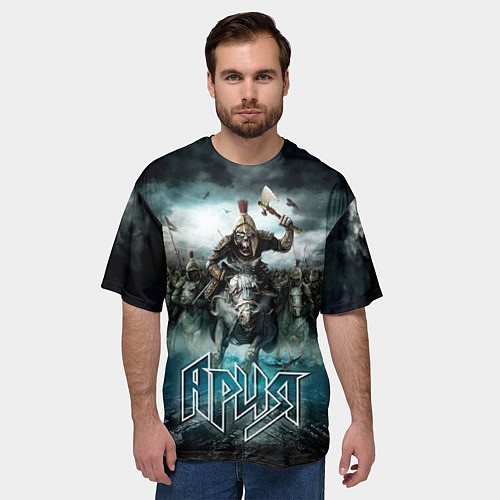 Мужская футболка оверсайз Ария Через все времена / 3D-принт – фото 3