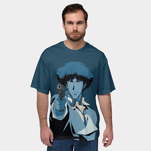 Мужская футболка оверсайз Spike Spiegel blue / 3D-принт – фото 3