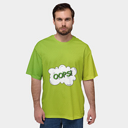 Футболка оверсайз мужская Oops на градиенте зеленом, цвет: 3D-принт — фото 2