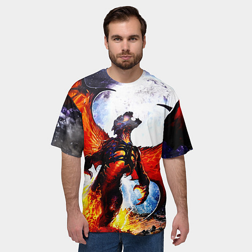 Мужская футболка оверсайз Ария Феникс / 3D-принт – фото 3