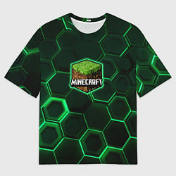 Футболка оверсайз мужская Minecraft Logo Плиты, цвет: 3D-принт