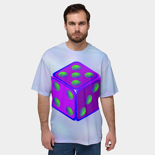 Мужская футболка оверсайз Игральный кубик / 3D-принт – фото 3