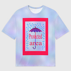 Футболка оверсайз мужская Защищенная зона, цвет: 3D-принт