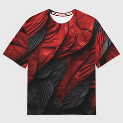 Футболка оверсайз мужская Red black texture, цвет: 3D-принт