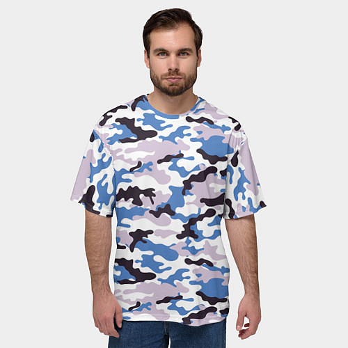 Мужская футболка оверсайз Красивый модный камуфляж / 3D-принт – фото 3